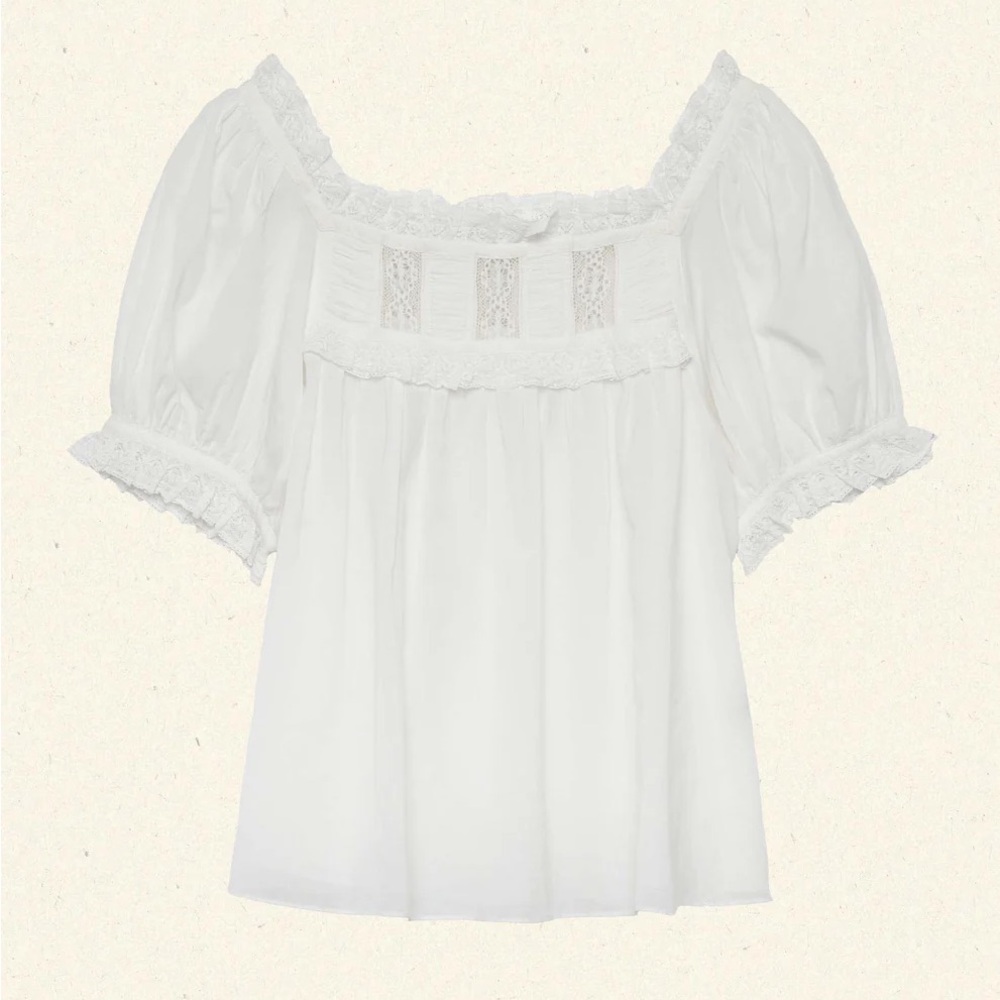 DOEN Frances Top in Salt Lace - XS